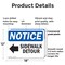 Signmission Sidewalk Detour Left Arrow OSHA Notice Sign, Plastic, 18in W x 12in L, 2PK OS-2PACK-NS-P-1218-L-18326 - alternate 5